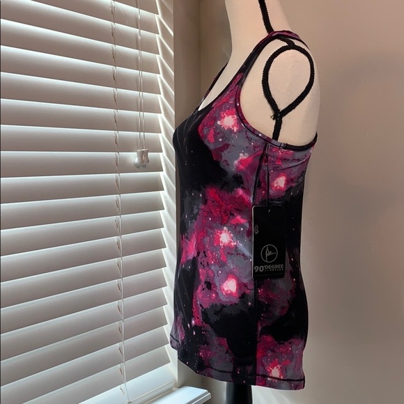 90Degree by Reflex Racerback Tank -Pink Black Grey - Picture 3 of 4